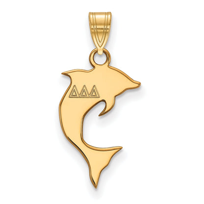 Gold Plated Sterling Silver Logoart Delta Sorority Symbol Small Pendant