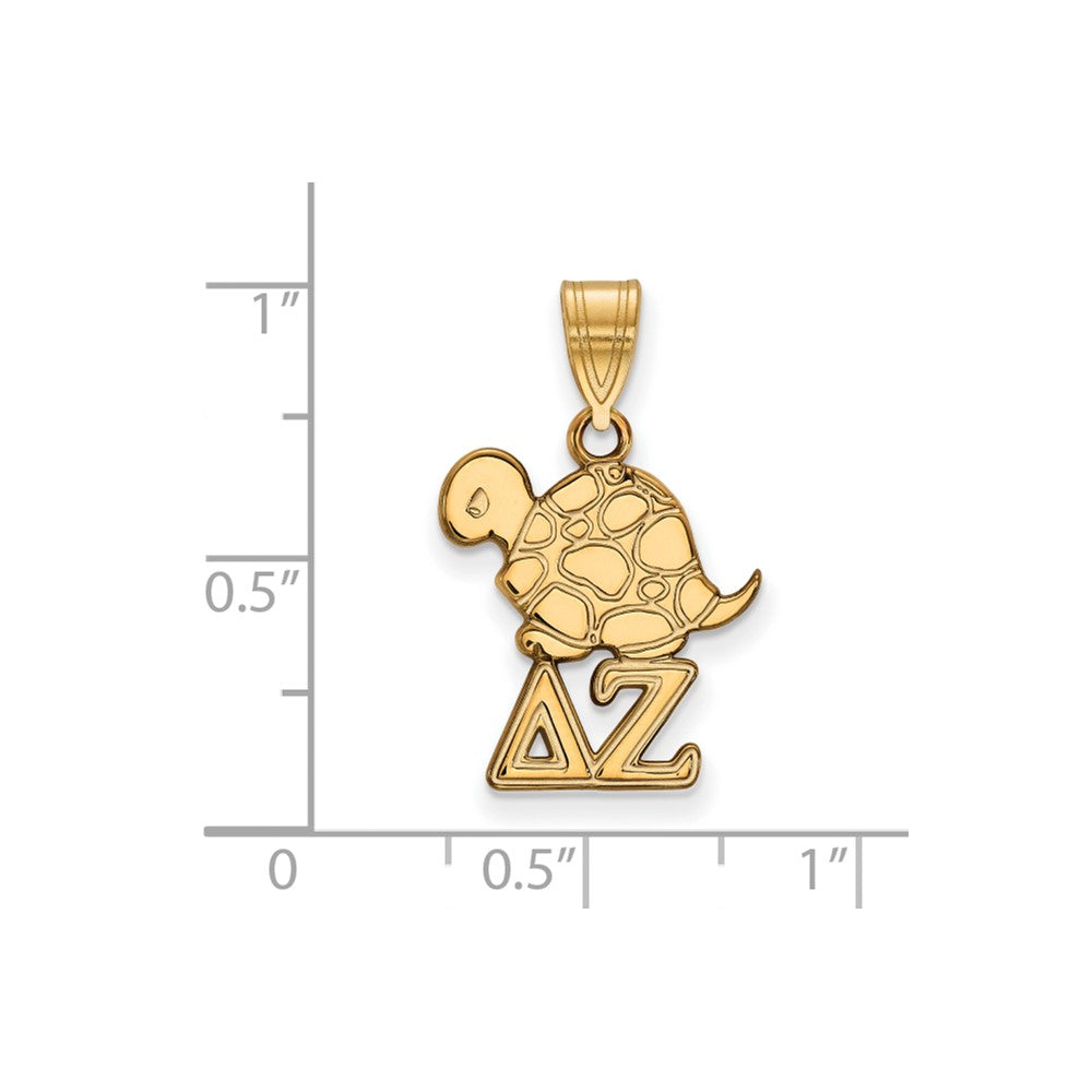 Gold Plated Sterling Silver Logoart Delta Zeta Sorority Symbol Small Pendant