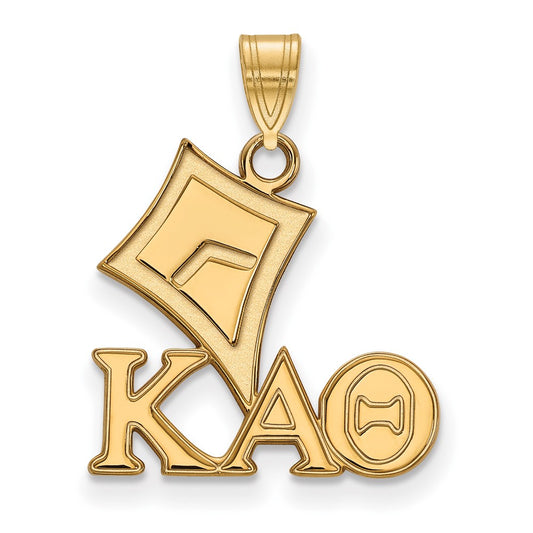 Gold Plated Sterling Silver Logoart Kappa Alpha Theta Sorority Symbol Small Pendant