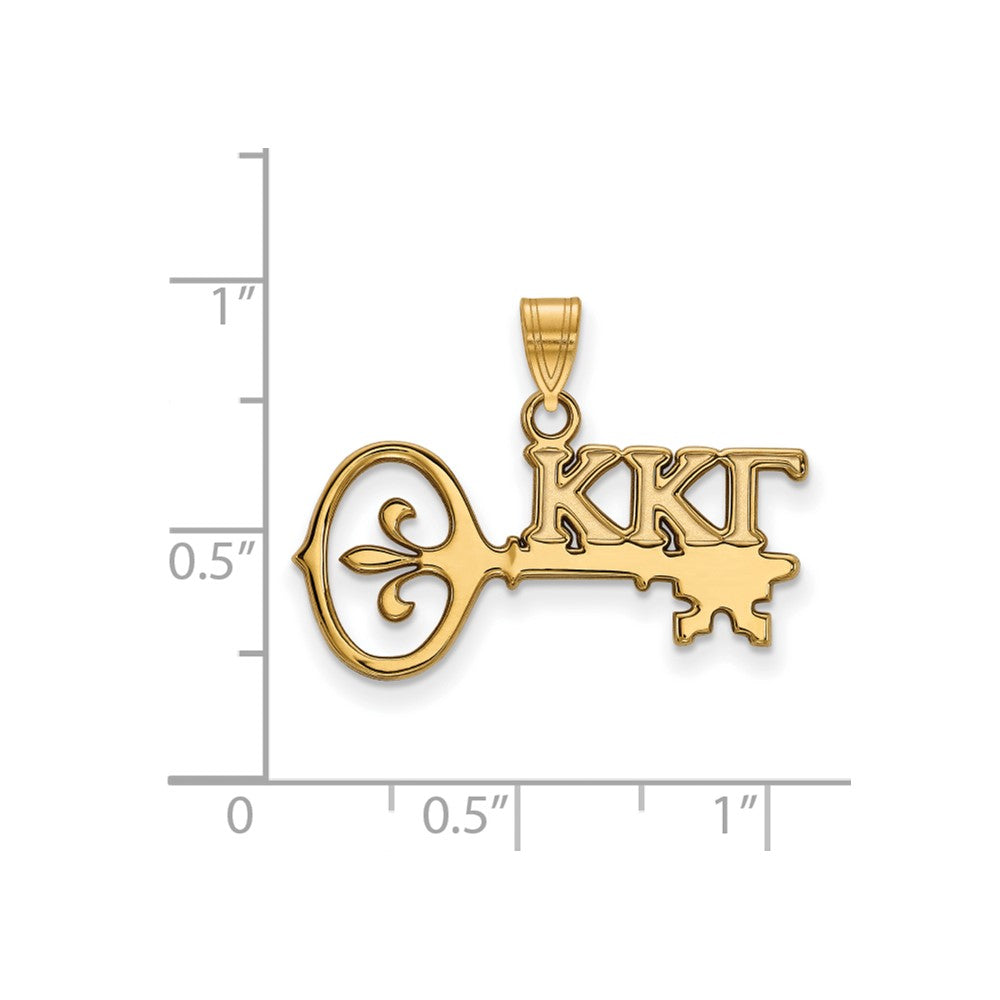 Gold Plated Sterling Silver Logoart Kappa Gamma Sorority Symbol Small Pendant