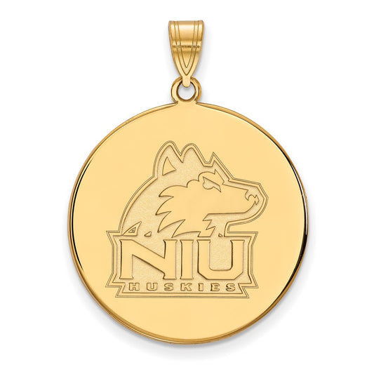 10K Yellow Gold Logoart Northern Illinois University N I U Huskies Extra Large Disc Pendant
