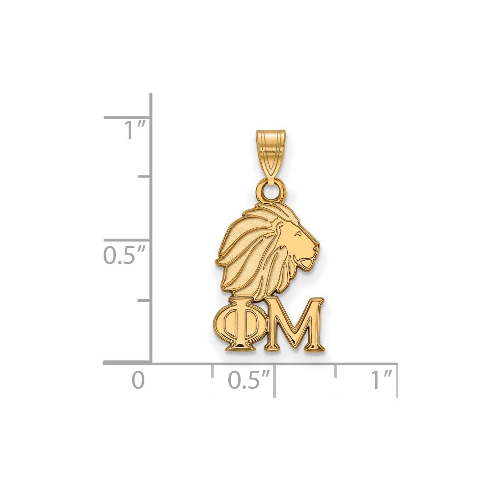 Gold Plated Sterling Silver Logoart Phi Mu Sorority Symbol Small Pendant