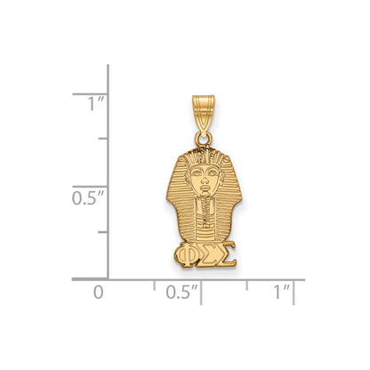 Gold Plated Sterling Silver Logoart Phi Sigma Sorority Symbol Small Pendant