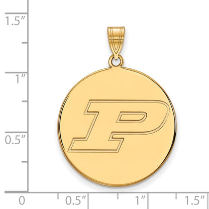 14K Yellow Gold Logoart Purdue University Letter P Extra Large Disc Pendant