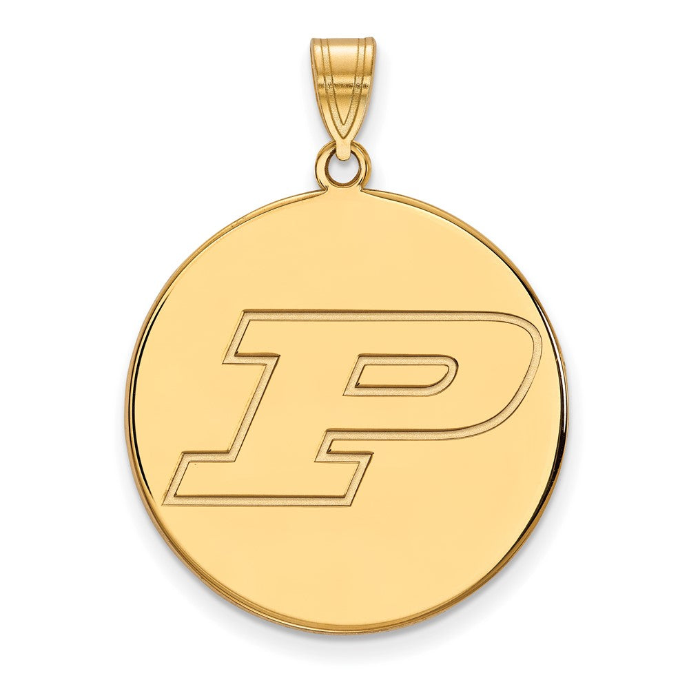 10K Yellow Gold Logoart Purdue University Letter P Extra Large Disc Pendant