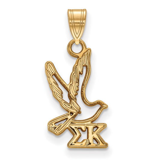 Gold Plated Sterling Silver Logoart Sigma Kappa Sorority Symbol Small Pendant