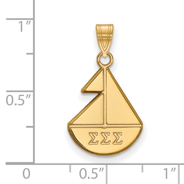 Gold Plated Sterling Silver Logoart Sigma Sorority Symbol Small Pendant
