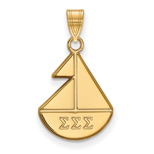 Gold Plated Sterling Silver Logoart Sigma Sorority Symbol Small Pendant