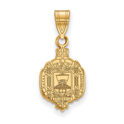 Gold Plated Sterling Silver Logoart Us Naval Academy Medium Crest Pendant