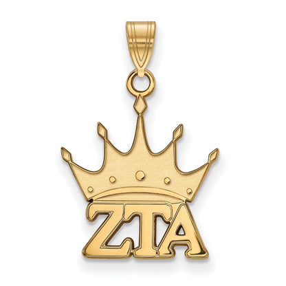 Gold Plated Sterling Silver Logoart Zeta Tau Alpha Sorority Symbol Small Pendant