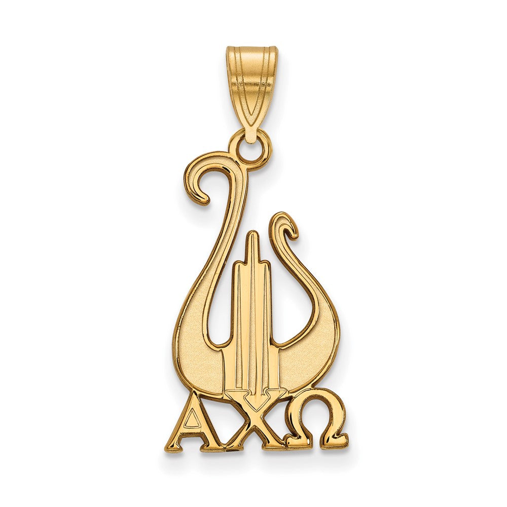 Gold Plated Sterling Silver Logoart Alpha Chi Omega Sorority Symbol Large Pendant