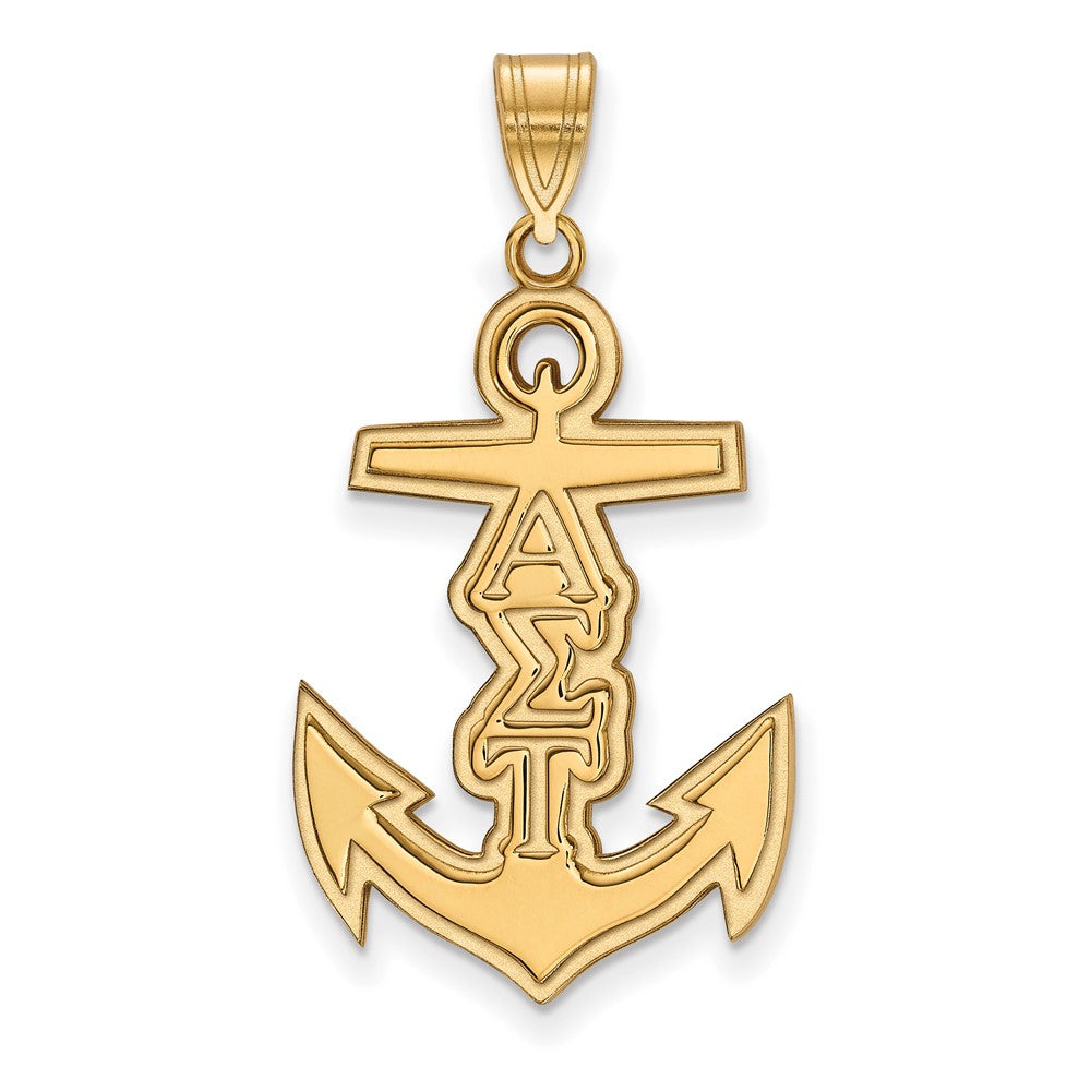Gold Plated Sterling Silver Logoart Alpha Sigma Tau Sorority Symbol Medium Pendant