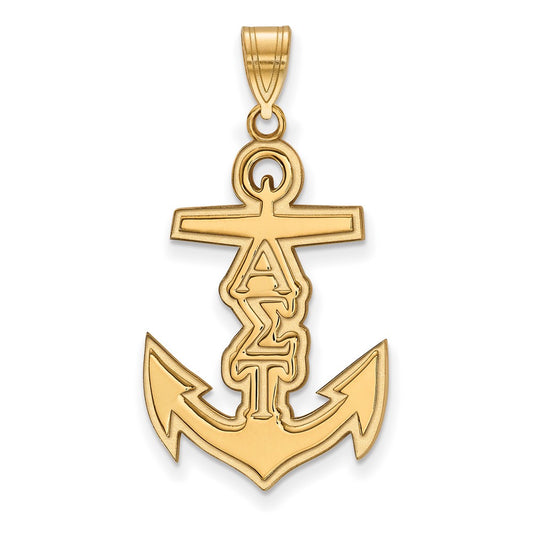 Gold Plated Sterling Silver Logoart Alpha Sigma Tau Sorority Symbol Medium Pendant