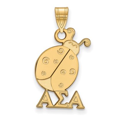 Gold Plated Sterling Silver Logoart Alpha Sigma Sorority Symbol Medium Pendant