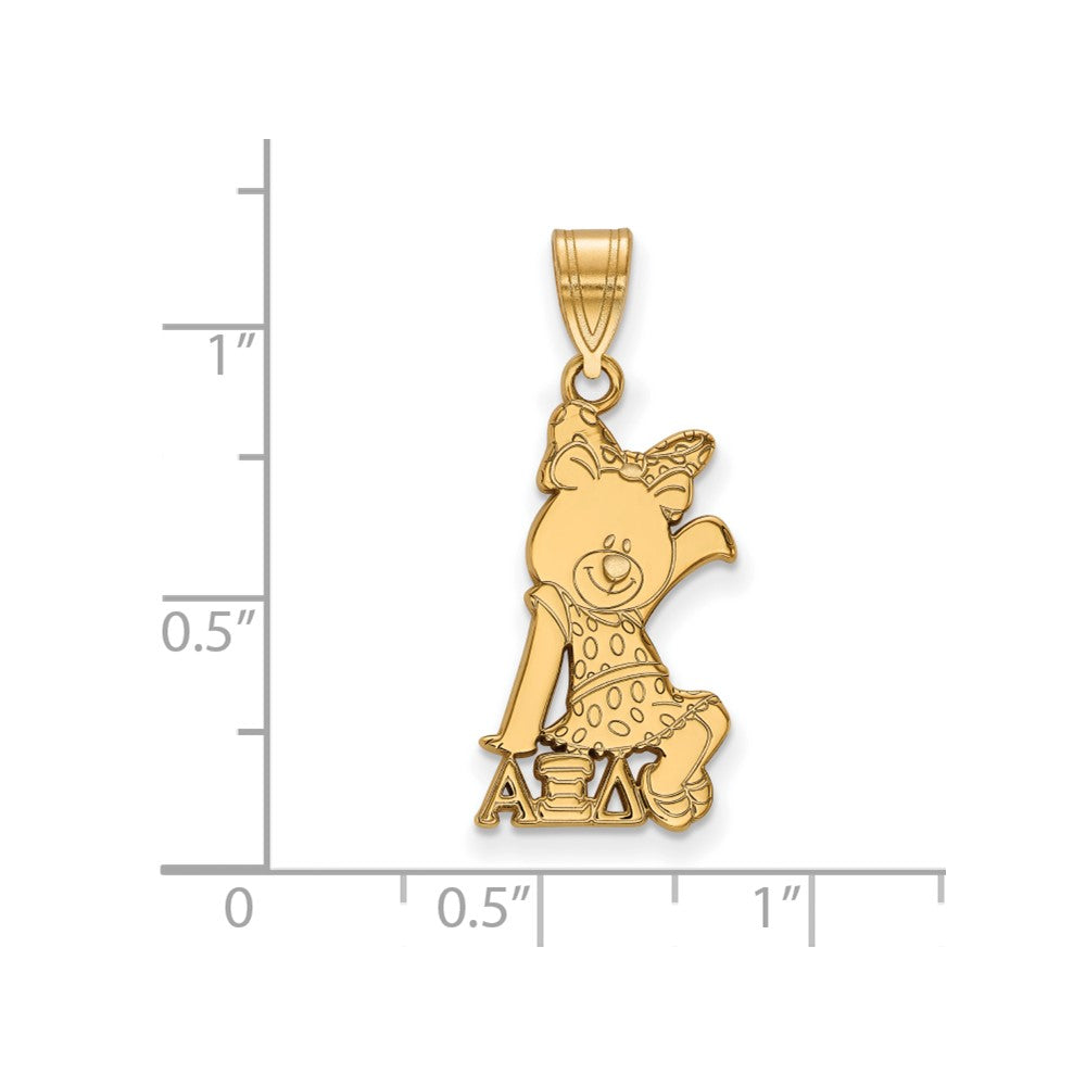 Gold Plated Sterling Silver Logoart Alpha Xi Delta Sorority Symbol Medium Pendant