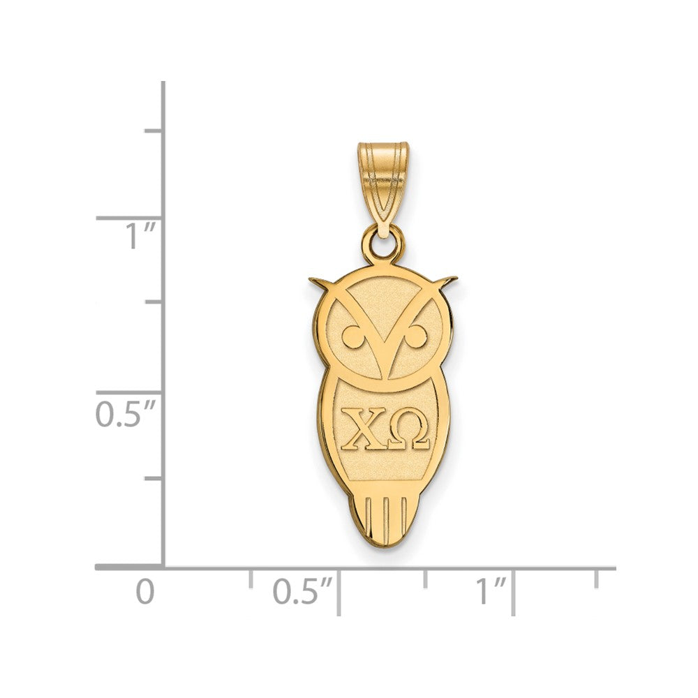 Gold Plated Sterling Silver Logoart Chi Omega Sorority Symbol Medium Pendant