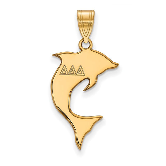 Gold Plated Sterling Silver Logoart Delta Sorority Symbol Medium Pendant