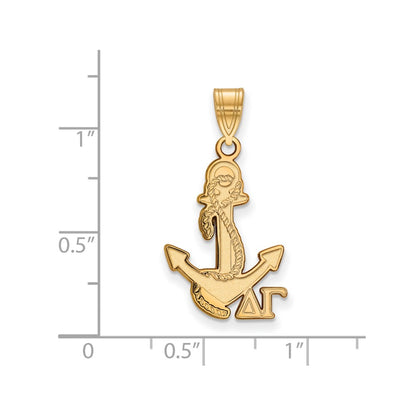 Gold Plated Sterling Silver Logoart Delta Gamma Sorority Symbol Medium Pendant