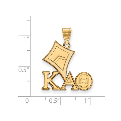 Gold Plated Sterling Silver Logoart Kappa Alpha Theta Sorority Symbol Medium Pendant
