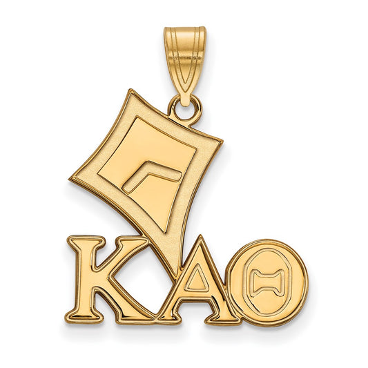 Gold Plated Sterling Silver Logoart Kappa Alpha Theta Sorority Symbol Medium Pendant