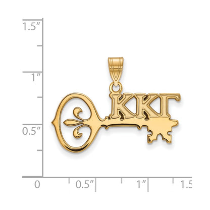 Gold Plated Sterling Silver Logoart Kappa Gamma Sorority Symbol Medium Pendant