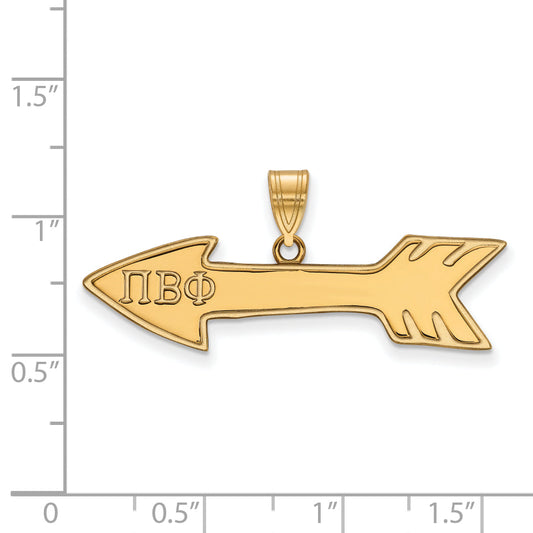 Gold Plated Sterling Silver Logoart Pi Beta Phi Sorority Symbol Medium Pendant
