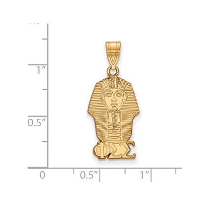 Gold Plated Sterling Silver Logoart Phi Sigma Sorority Symbol Medium Pendant