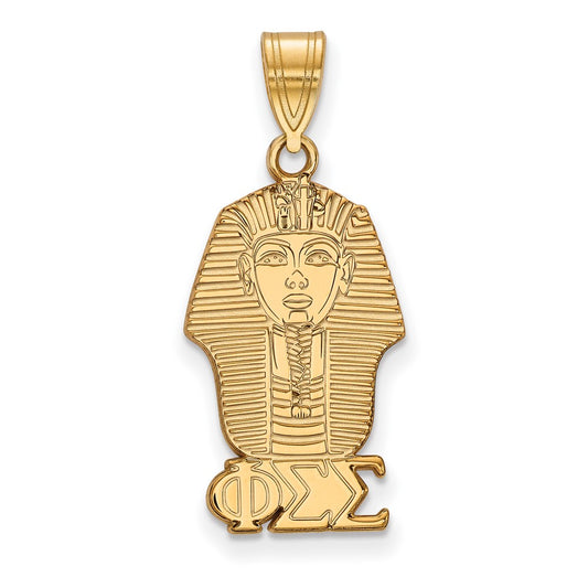 Gold Plated Sterling Silver Logoart Phi Sigma Sorority Symbol Medium Pendant