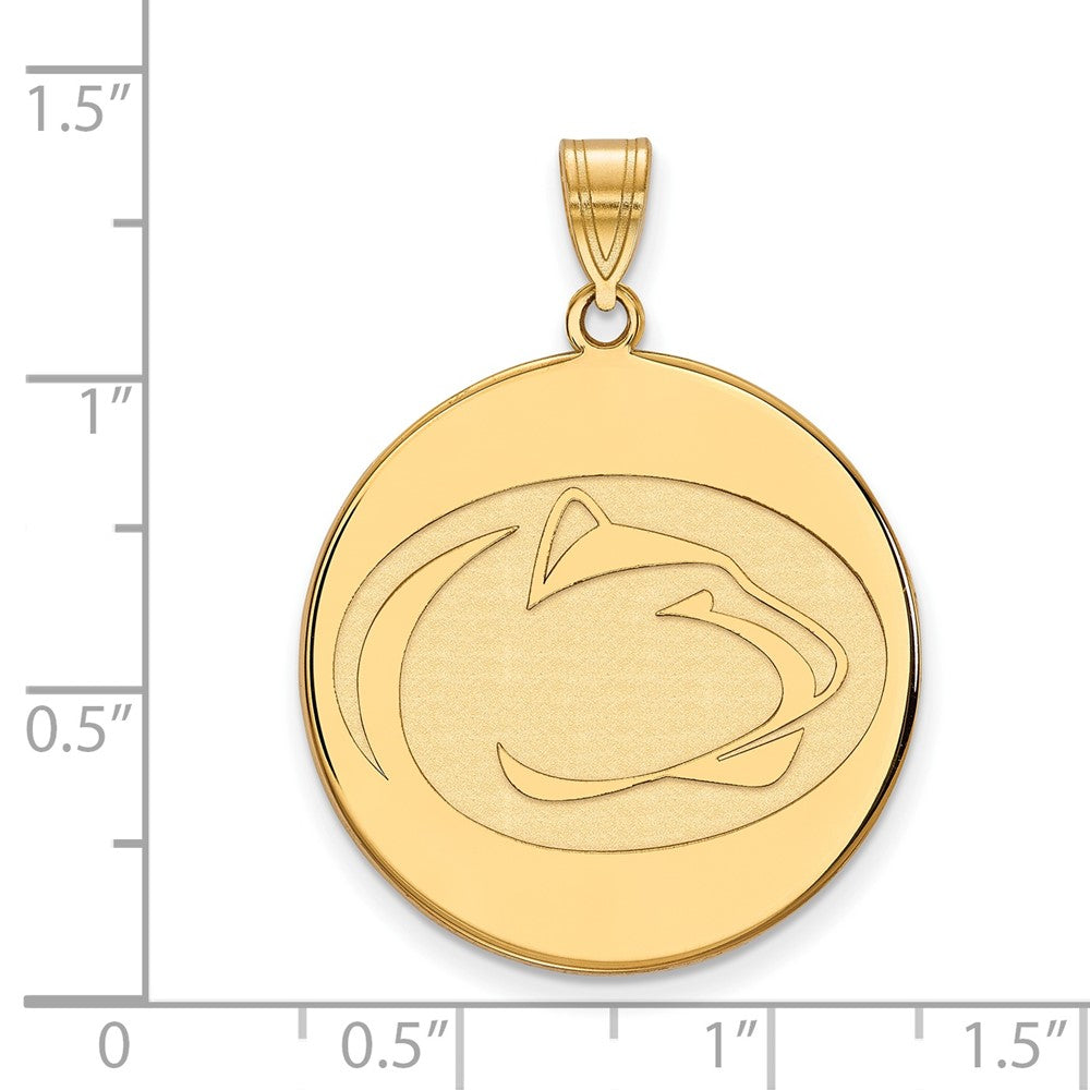 10K Yellow Gold Logoart Penn State University Lion Extra Large Disc Pendant
