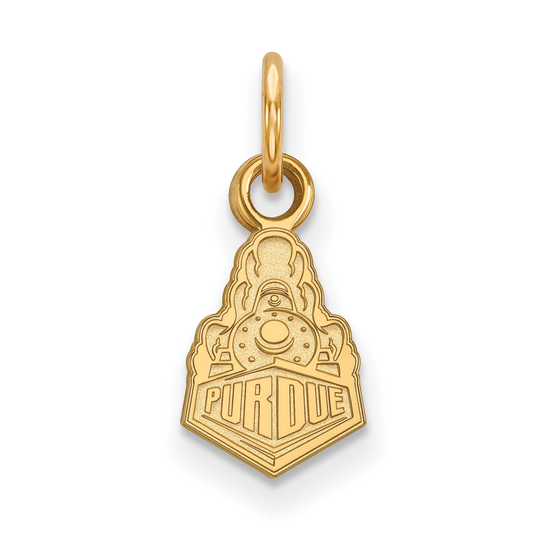 14K Yellow Gold Logoart Purdue University Boilermakers Train Logo Extra Small Pendant