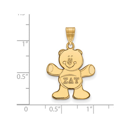 Gold Plated Sterling Silver Logoart Sigma Delta Tau Sorority Symbol Medium Pendant