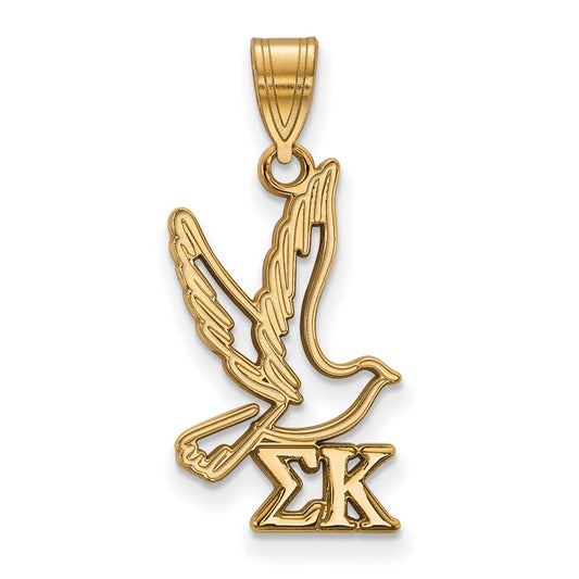 Gold Plated Sterling Silver Logoart Sigma Kappa Sorority Symbol Medium Pendant