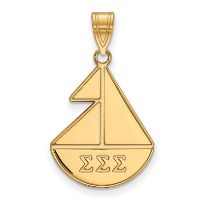 Gold Plated Sterling Silver Logoart Sigma Sorority Symbol Medium Pendant