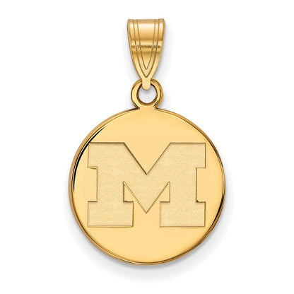 10K Yellow Gold Logoart University Of Michigan Letter M Medium Disc Pendant