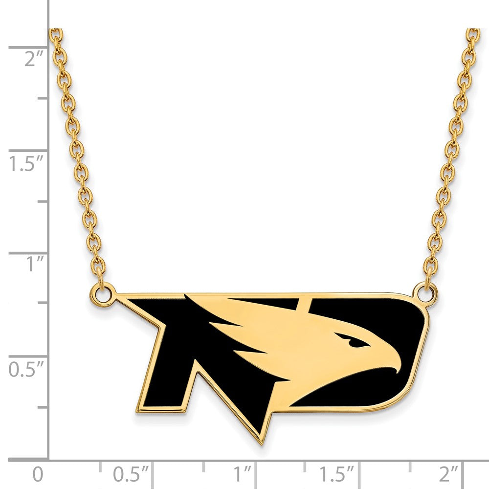 Gold Plated Sterling Silver Logoart University Of North Dakota Large Enameled Pendant 18 Inch Necklace