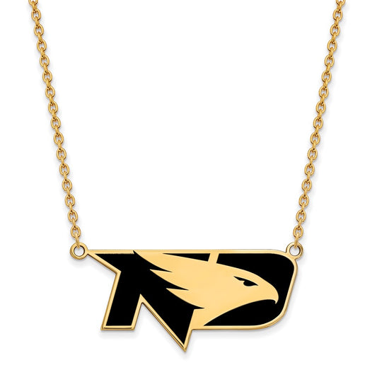 Gold Plated Sterling Silver Logoart University Of North Dakota Large Enameled Pendant 18 Inch Necklace
