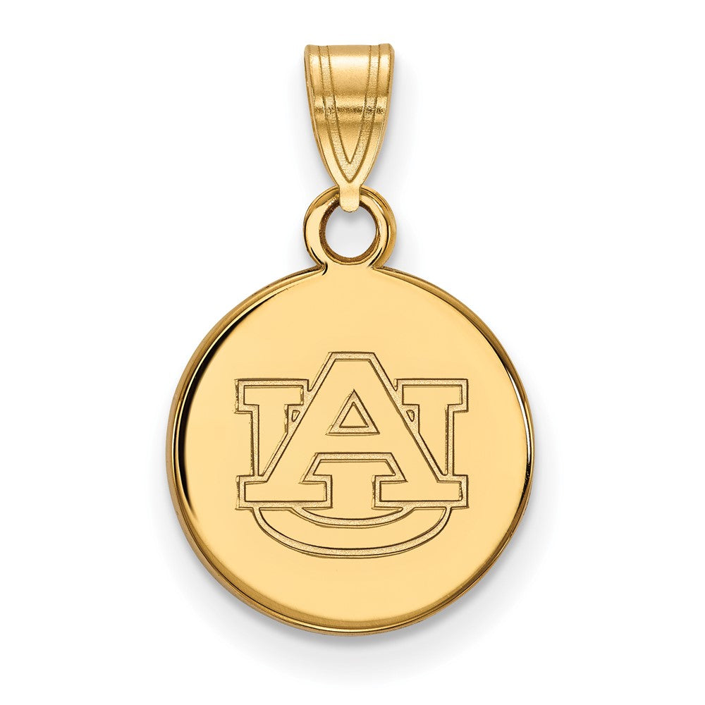 Gold Plated Sterling Silver Logoart Auburn University Small Disc Pendant