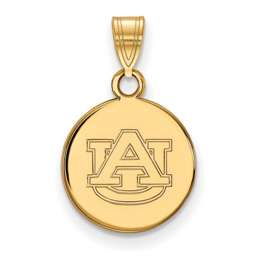 10K Yellow Gold Logoart Auburn University Small Disc Pendant