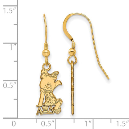 Gold Plated Sterling Silver Logoart Alpha Xi Delta Sorority Symbol Small Dangle Wire Earrings