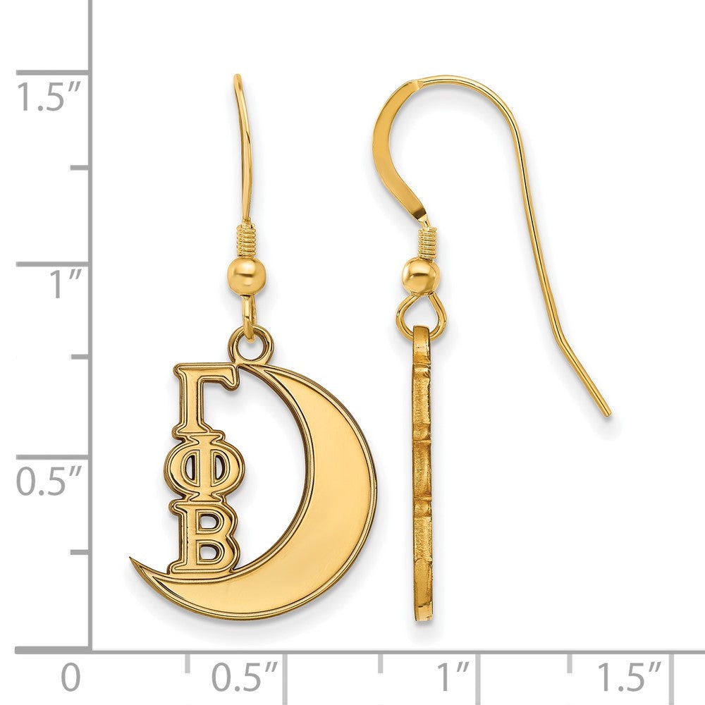 Gold Plated Sterling Silver Logoart Gamma Phi Beta Sorority Symbol Small Dangle Wire Earrings