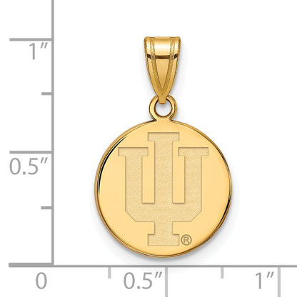 14K Yellow Gold Logoart Indiana University I U Medium Disc Pendant