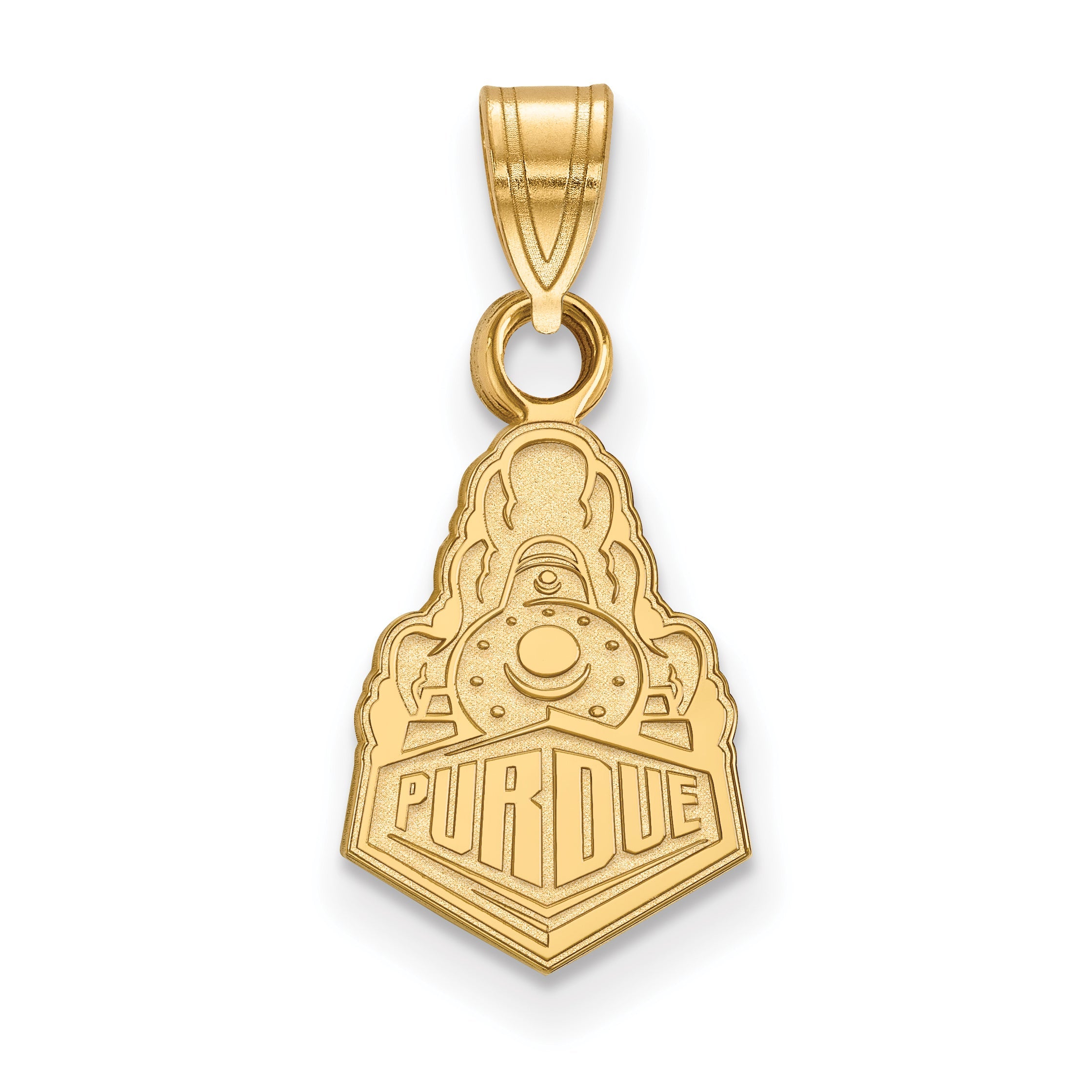 14K Yellow Gold Logoart Purdue University Boilermakers Train Logo Small Pendant