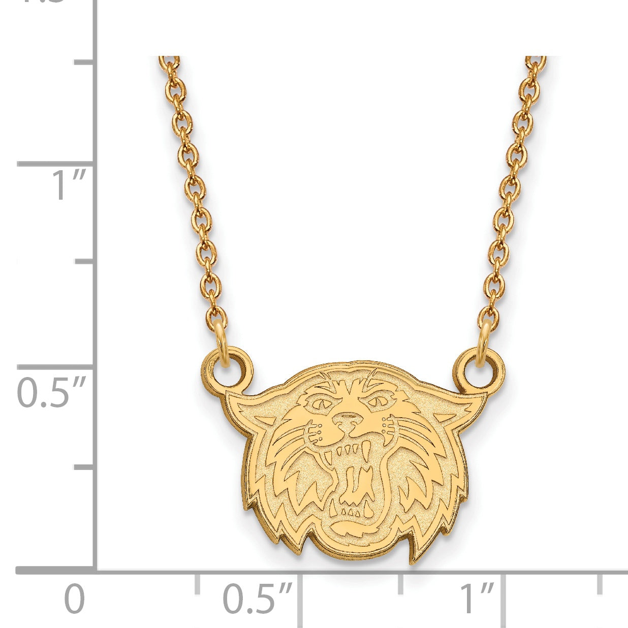 Gold Plated Sterling Silver Logoart Villanova University Wildcat Small Pendant 18 Inch Necklace