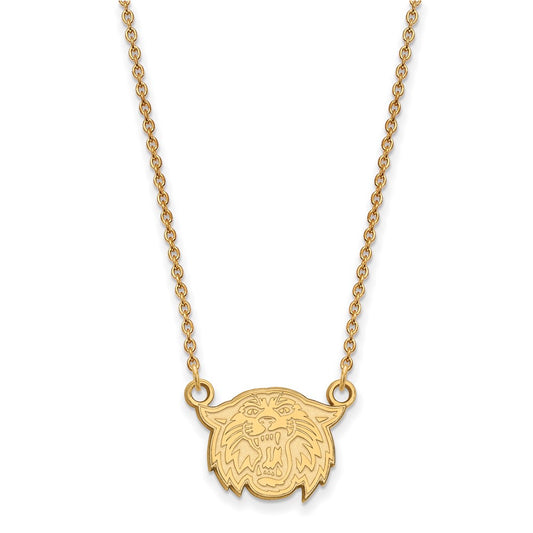 14K Yellow Gold Logoart Villanova University Wildcat Small Pendant 18 Inch Necklace