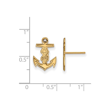 Gold Plated Sterling Silver Logoart Alpha Sigma Tau Sorority Symbol Extra Small Post Earrings