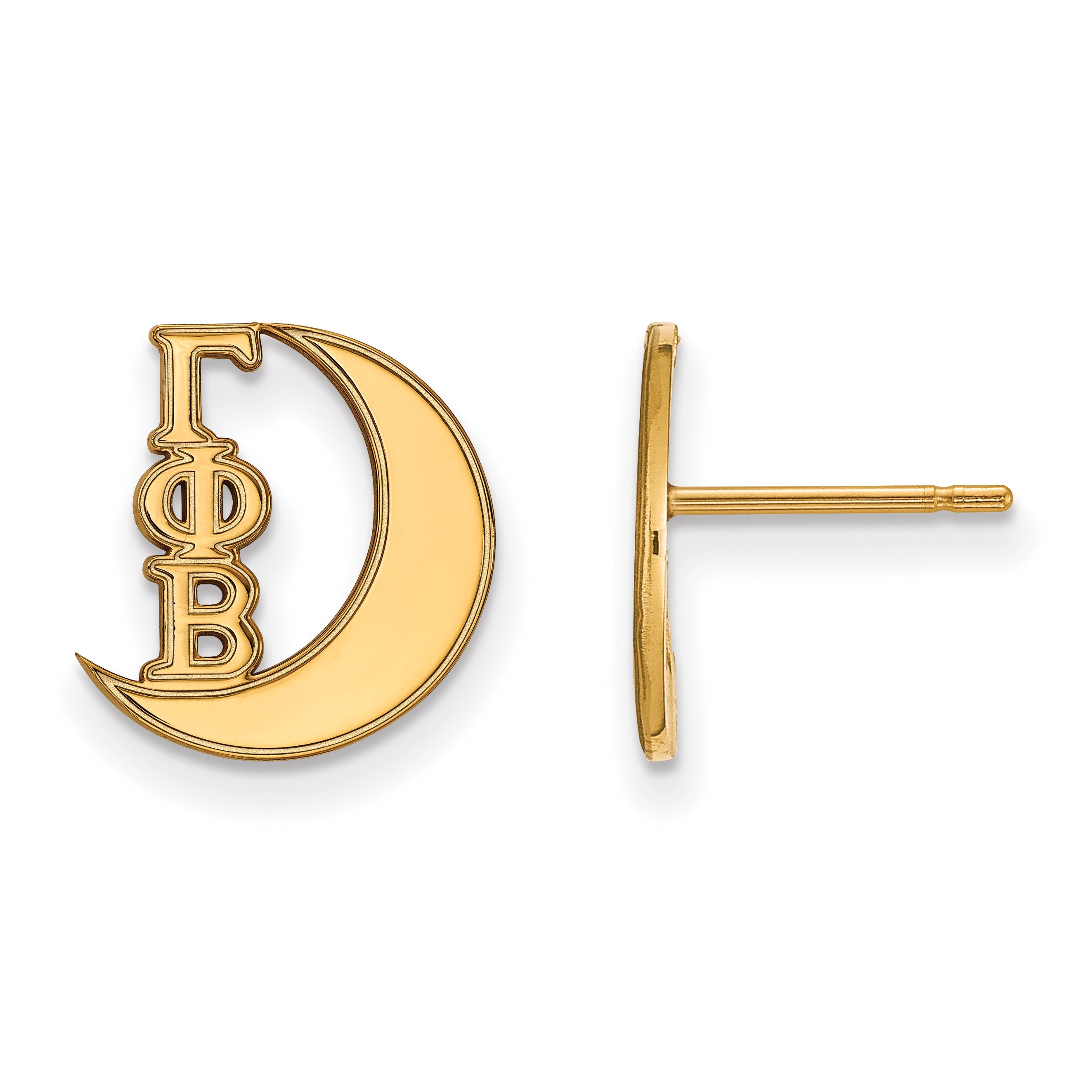 Gold Plated Sterling Silver Logoart Gamma Phi Beta Sorority Symbol Extra Small Post Earrings