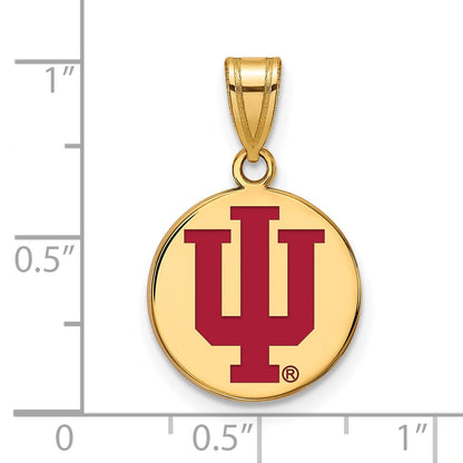 Gold Plated Sterling Silver Logoart Indiana University I U Medium Enameled Disc Pendant