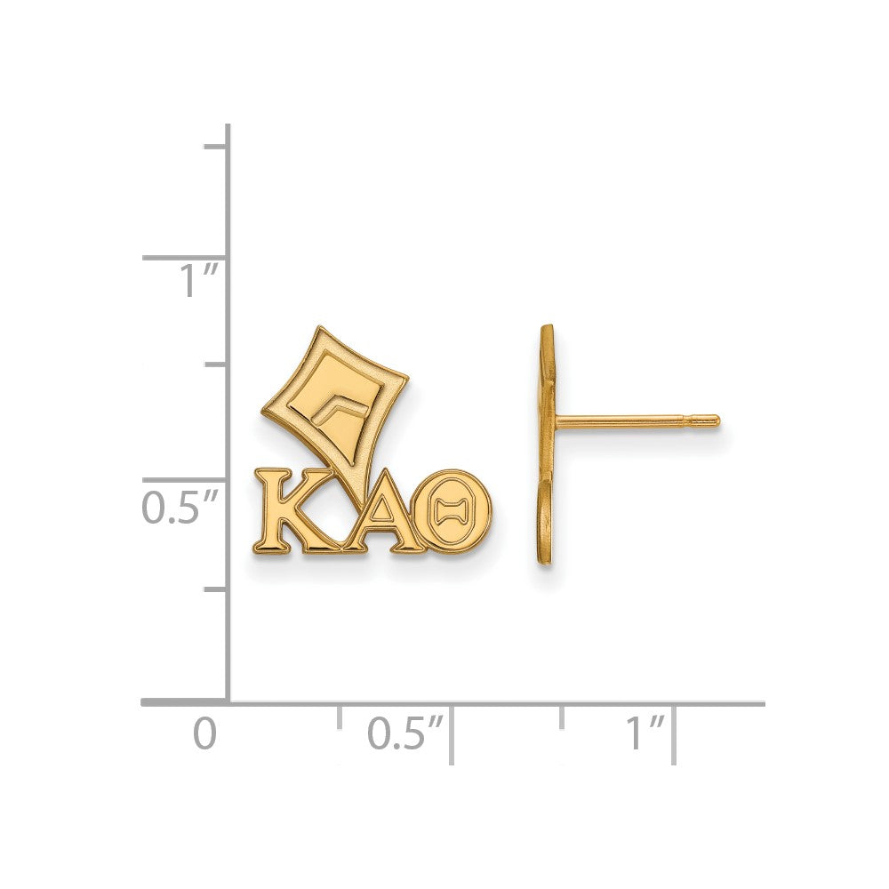 Gold Plated Sterling Silver Logoart Kappa Alpha Theta Sorority Symbol Extra Small Post Earrings
