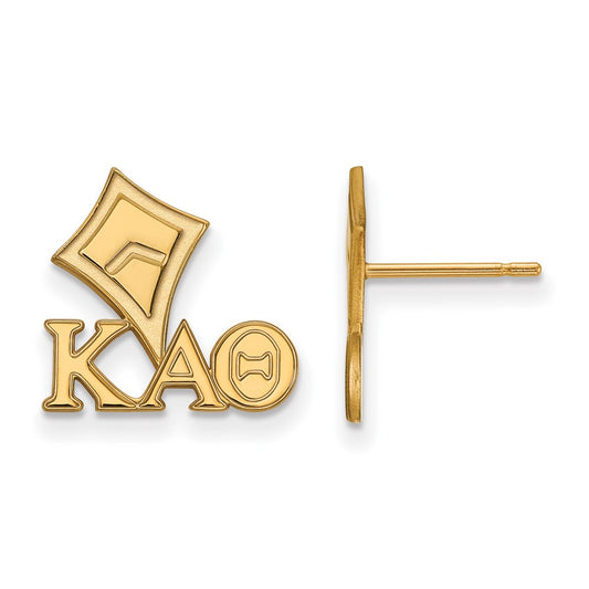 Gold Plated Sterling Silver Logoart Kappa Alpha Theta Sorority Symbol Extra Small Post Earrings