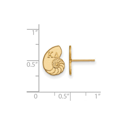 Gold Plated Sterling Silver Logoart Kappa Delta Sorority Symbol Extra Small Post Earrings